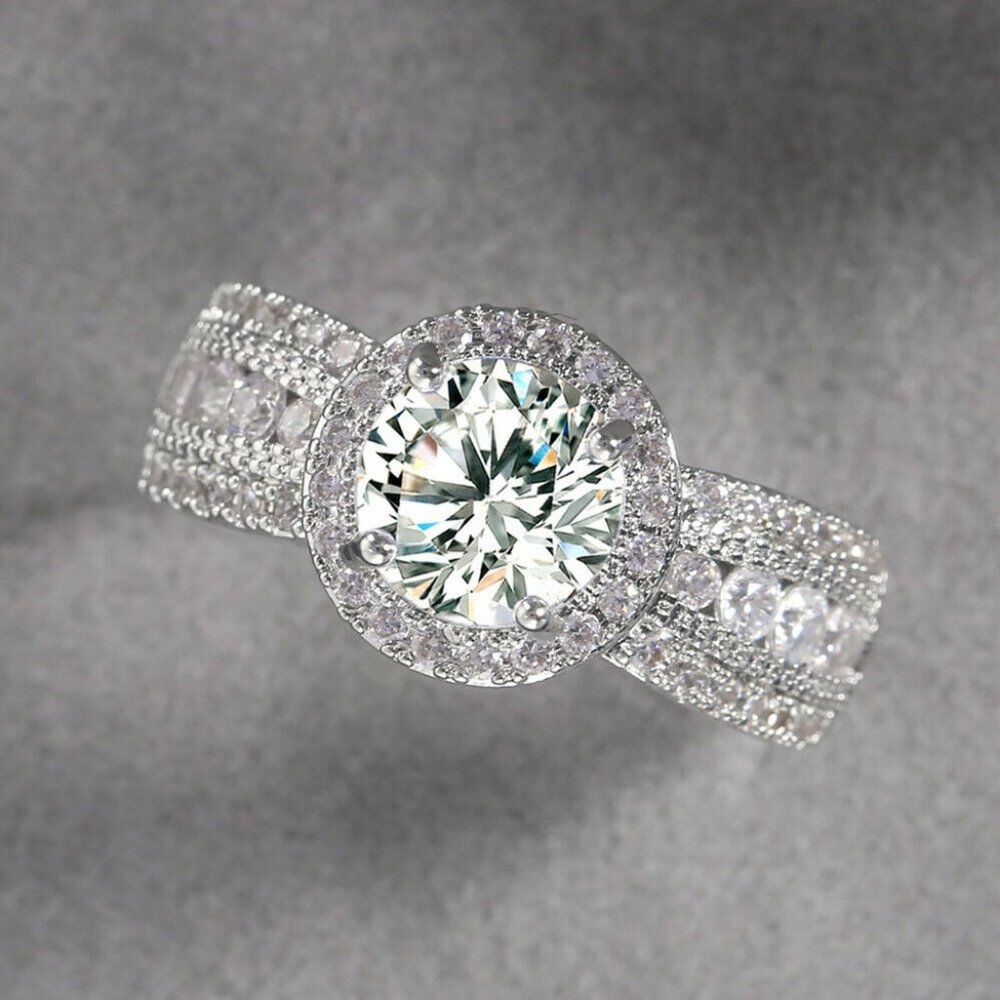 New Shine Women 925 Silver White Sapphire Ring - Picture 2 of 9